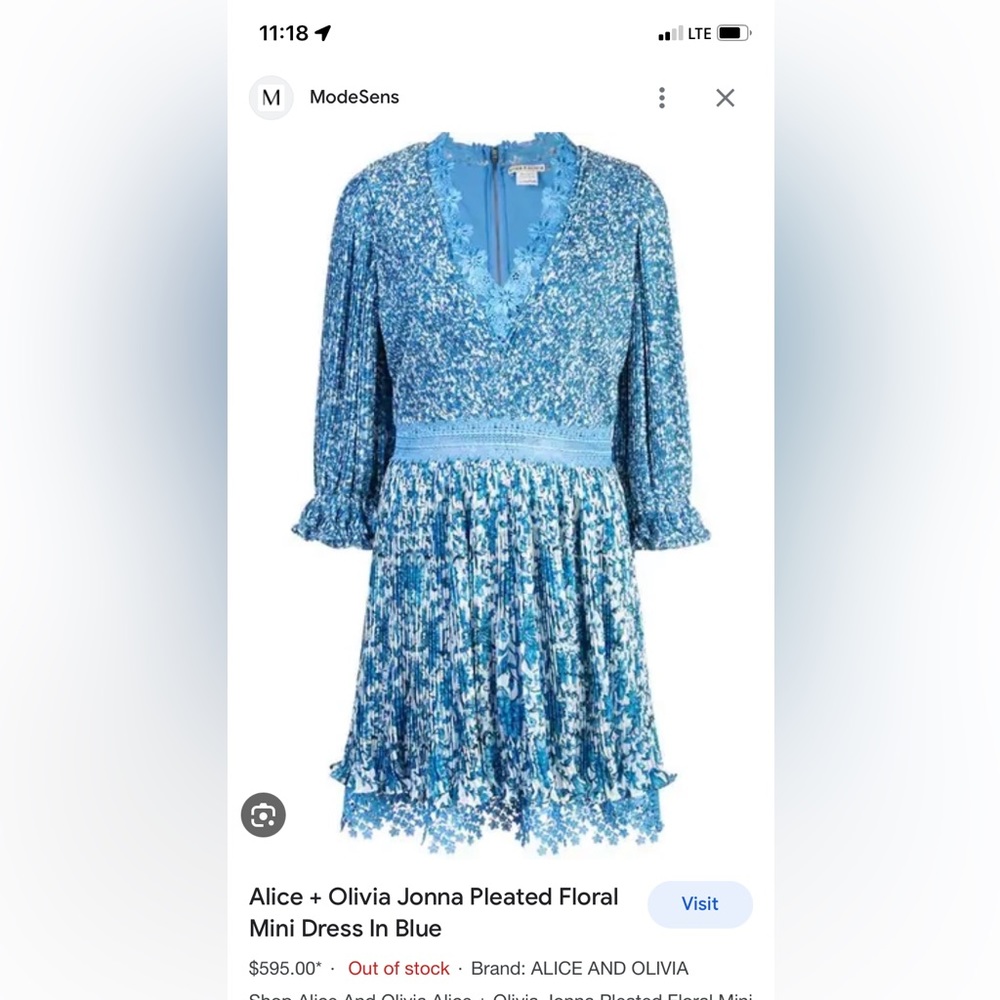 Alice + Olivia blue dress